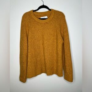 Abercrombie & Fitch Soft A&F yellow cotton blend ribbed-knit sweater size medium
